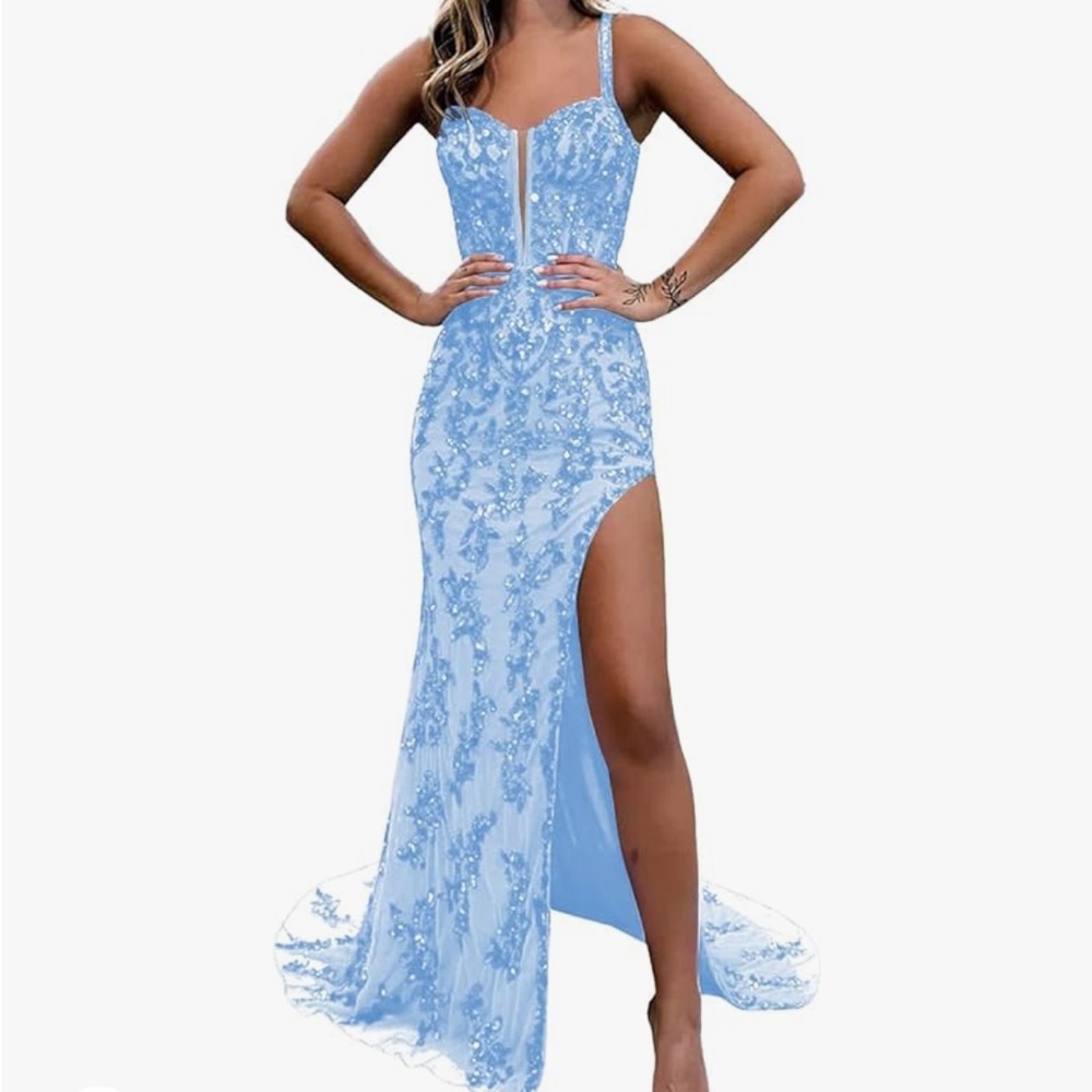 Light blue prom dress